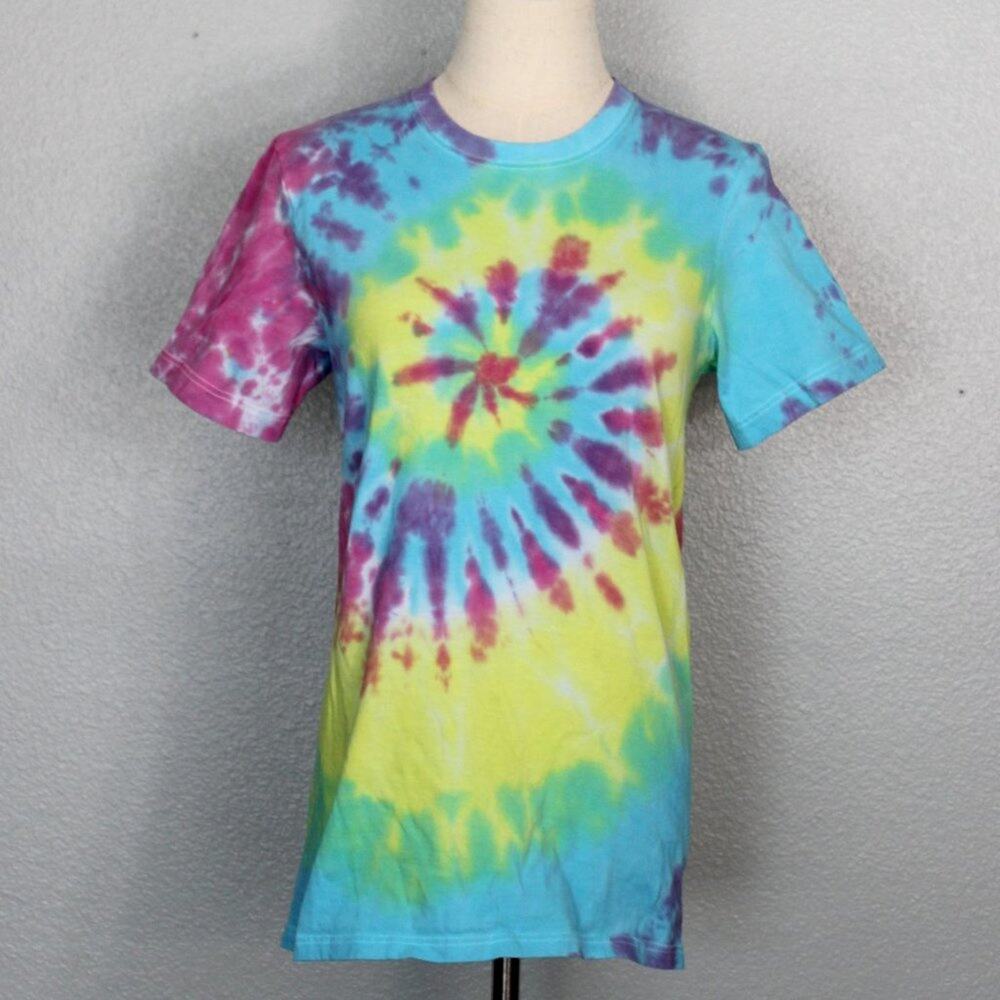 Vintage Jockey Rainbow Colored Tie-Dye T-Shirt Size Small
